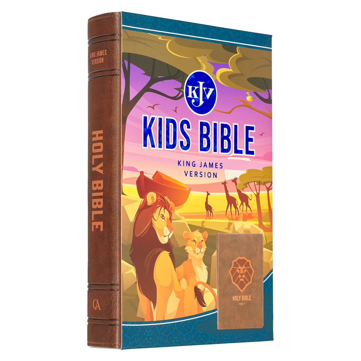 Lion Brown Faux Leather Kid's King James Version Bible