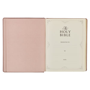 Pearlescent Mauve Faux Leather Hardcover Large Print KJV Note-taking Bible