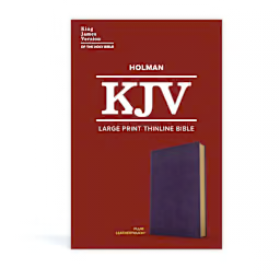 Holman KJV Large Print Thinline Bible, Plum LeatherTouch