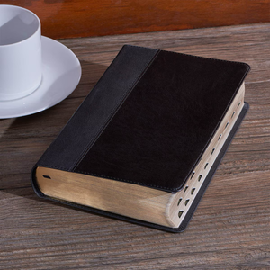 Two-tone Black Faux Leather Giant Print Standard-size King James Version Bible with Thumb Index