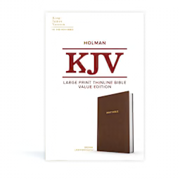 Holman KJV Large Print Thinline Bible, Value Edition, Brown LeatherTouch