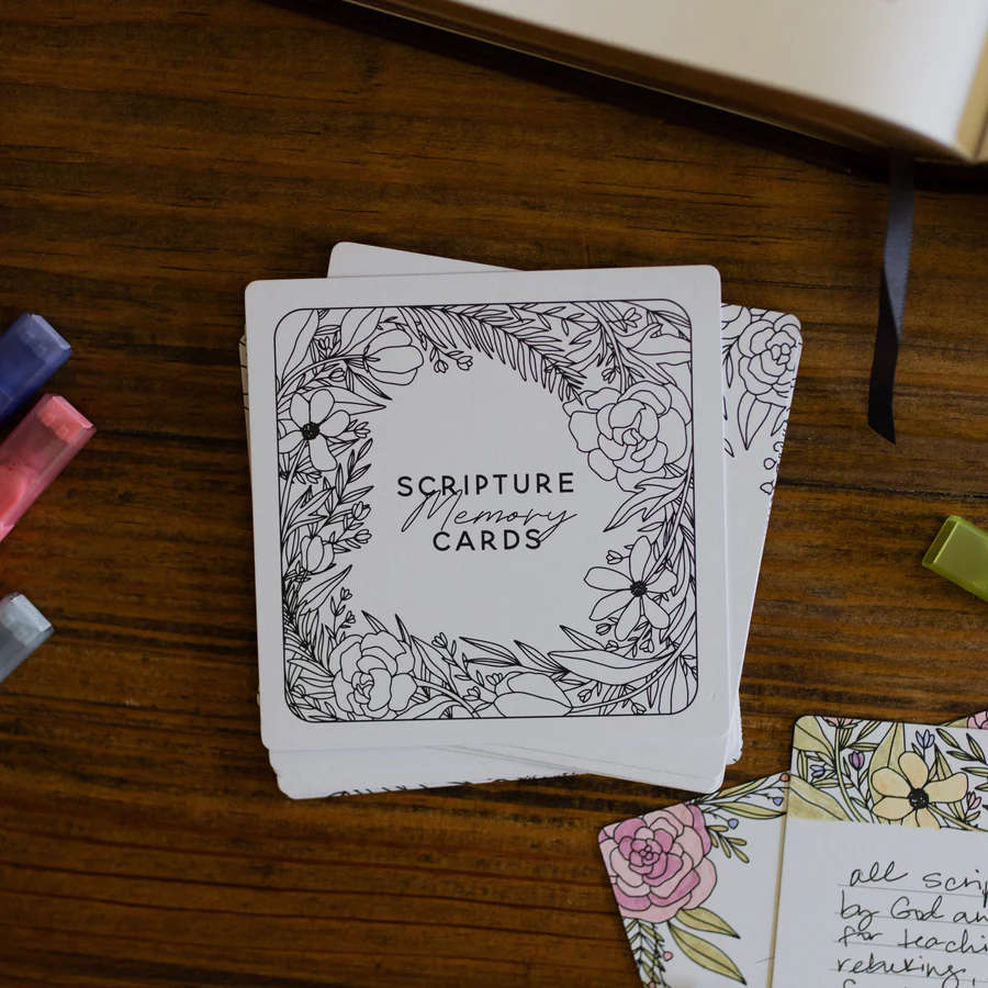 Daily Grace Scripture Memory Cards - Coloring Floral