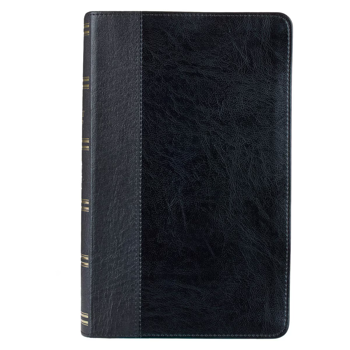 Two-tone Black Faux Leather Giant Print Standard-size King James Version Bible with Thumb Index