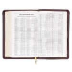 Walnut Brown Faux Leather King James Version Deluxe Gift Bible with Thumb Index and Zippered Closure