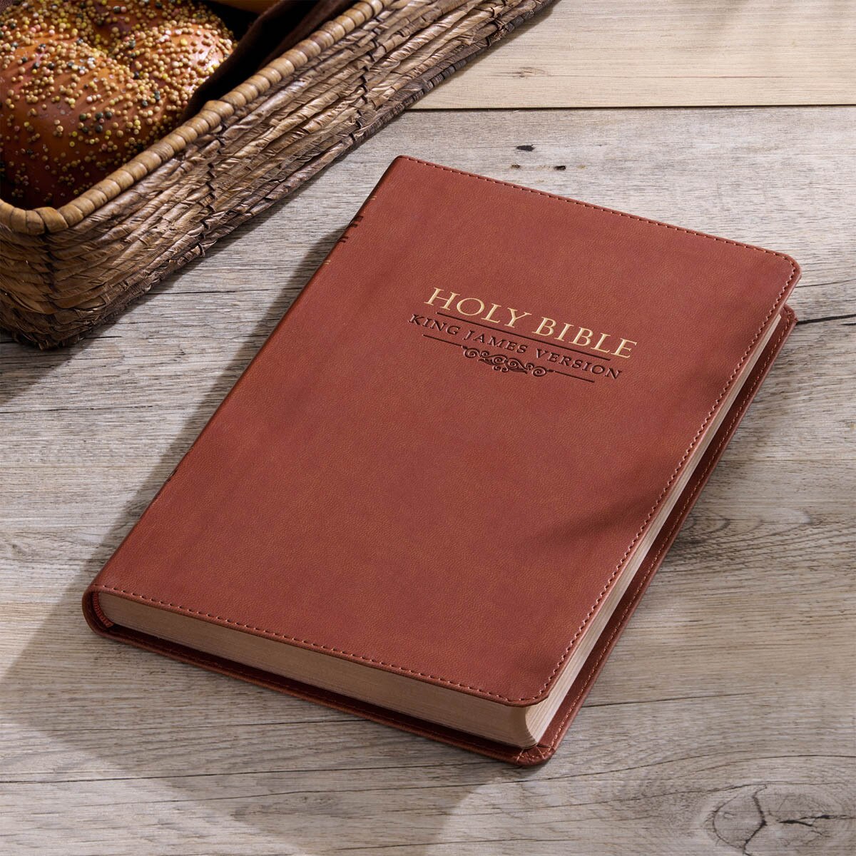 Saddle Tan Faux Leather Gift Edition King James Version Bible