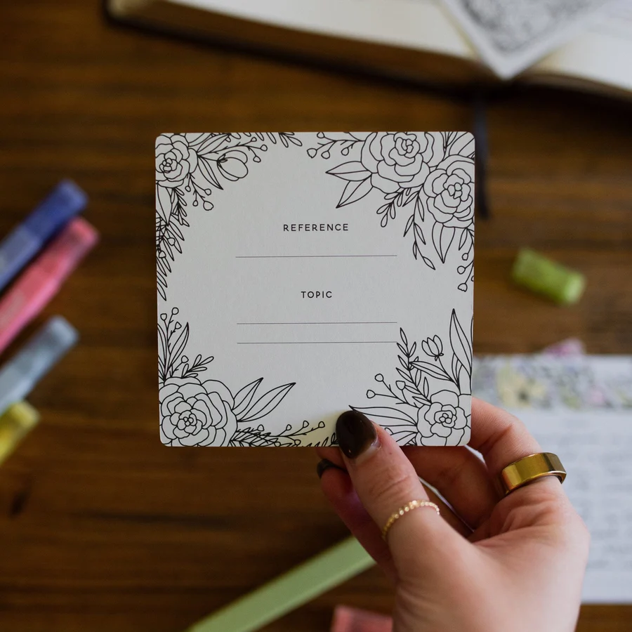 Daily Grace Scripture Memory Cards - Coloring Floral