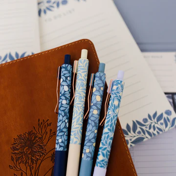 Daily Grace French Blue Floral Pen Set