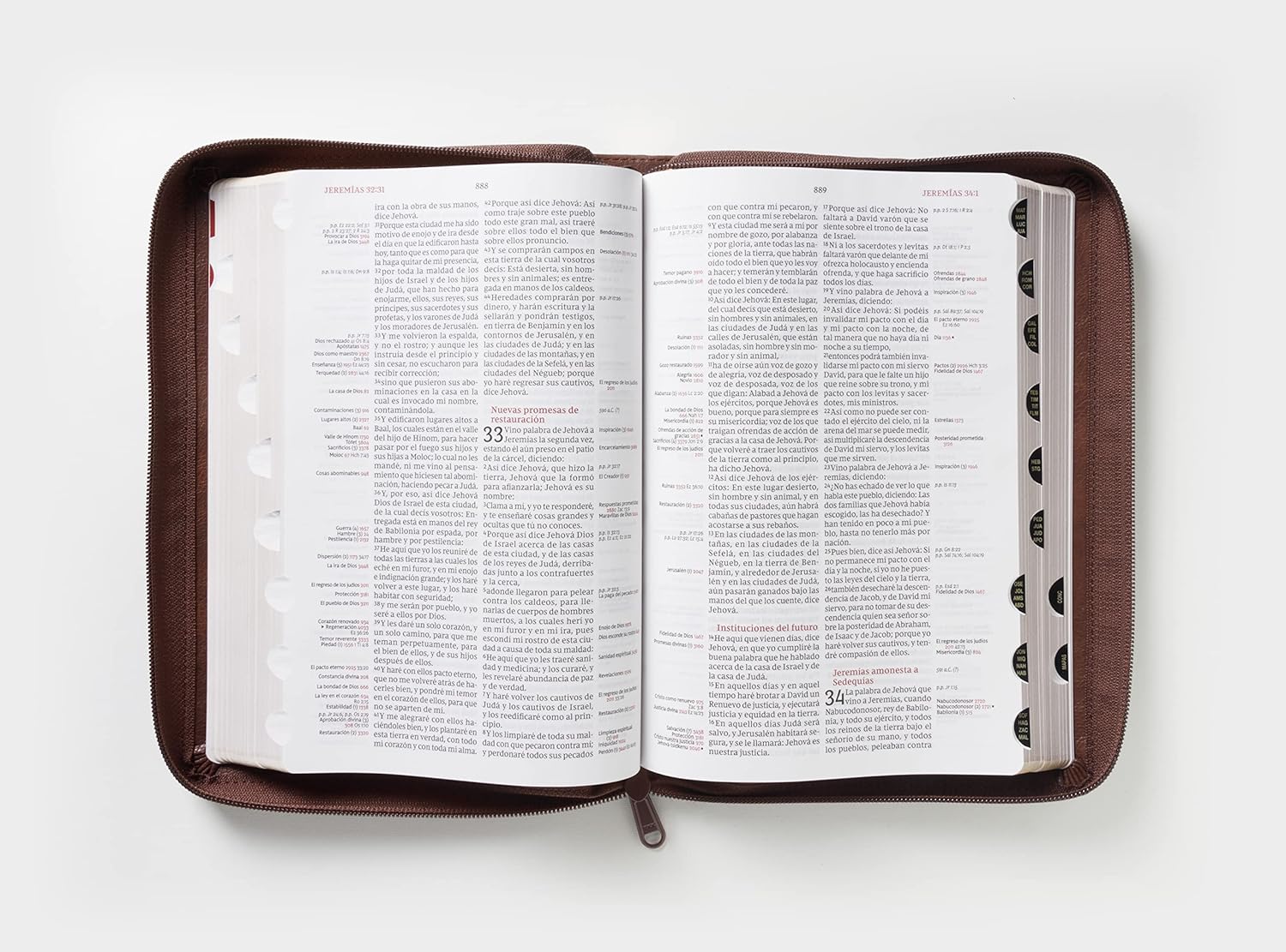 Reina Valera Revisada, Biblia de Referencia Thompson, Leathersoft, Café, Palabras de Jesús en Rojo, con Índice y Cierre (Spanish Edition) Leather Bound – March 14, 2023