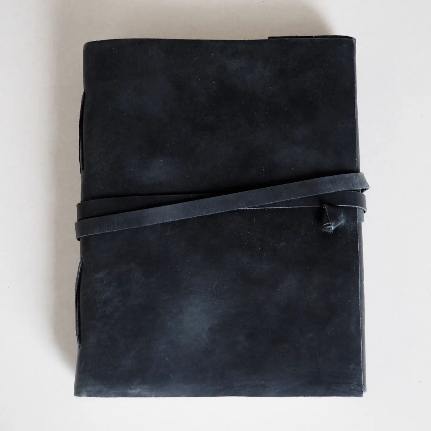 Buffalo Leather Journal - Unlined Notebook - Handmade (Black)