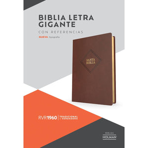 RVR 1960 Biblia letra gigante, café, piel fabricada