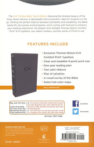 KJV Thinline Bible Youth Edition (Leathersoft, Gray)