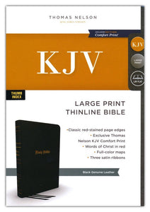 KJV Large-Print Thinline Bible (Genuine Leather, Black)