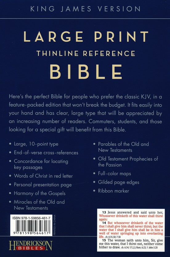 KJV Large Print Thinline Reference Bible (Chocolate/Blue)