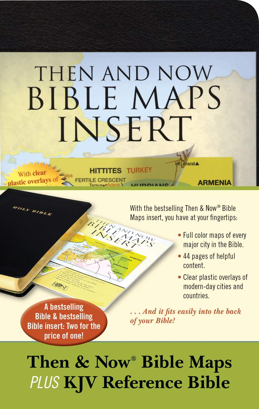 Then & Now Bible Maps Insert and KJV Bible Bundle: Bible & Bible Insert by Hendrickson Publishers