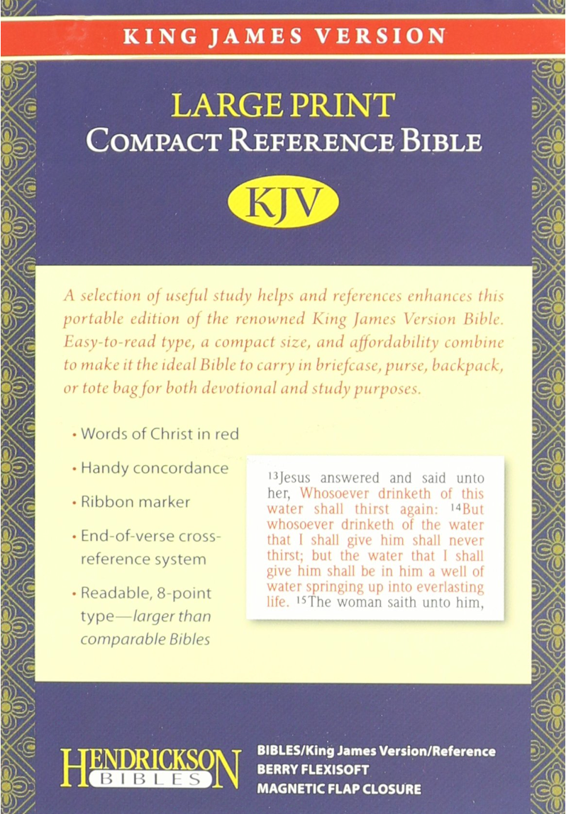 KJV Large Print Compact Reference Bible, Flexisoft (Red Letter, Imitation Leather, Berry)