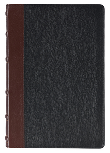 Black and Burgundy Full Grain Leather Large Print King James Version Study Bible with Thumb Index