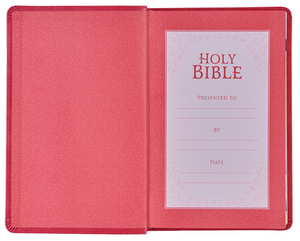 Pink Faux Leather King James Version Deluxe Gift Bible with Thumb Index