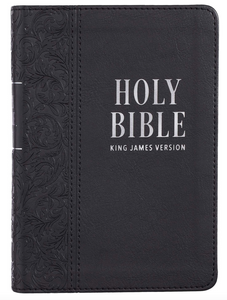 Black Faux Leather Large Print Compact King James Version Bible