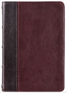 Merlot & Burgundy Two-tone Full Grain Leather Compact King James Version Bible