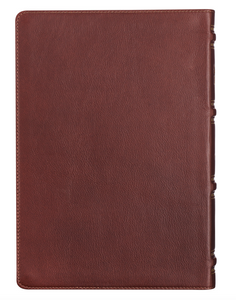 Saddle Tan Full Grain Leather King James Version Study Bible with Thumb Index