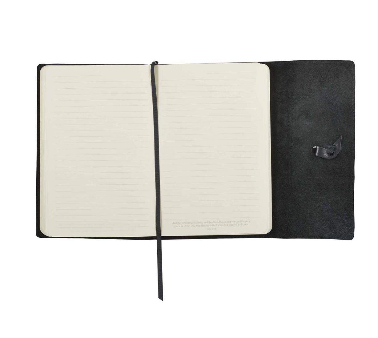 Commit to the Lord Black Full Grain Leather Journal with Wrap Closure - Proverbs 16:3