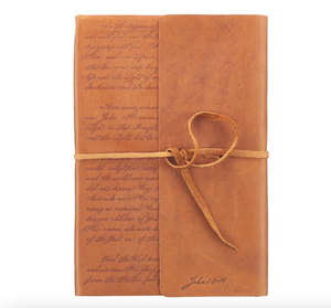 In the Beginning Classic Full Grain Leather Journal with Wrap Closure – John 1:1-14