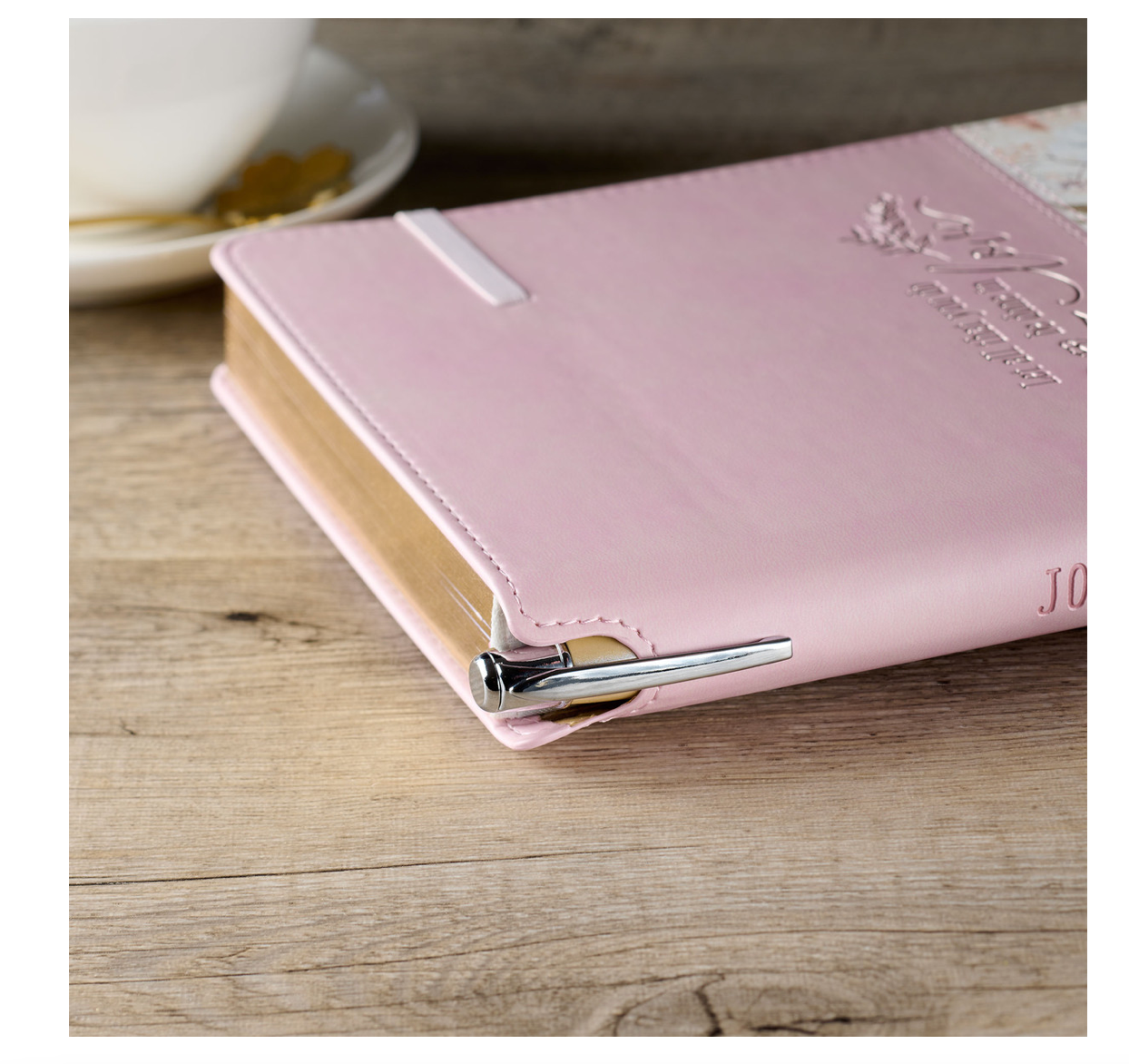 Done in Love Pink Floral Classic Journal with Elastic Closure and Pen Holder - 1 Corinthians 16:14