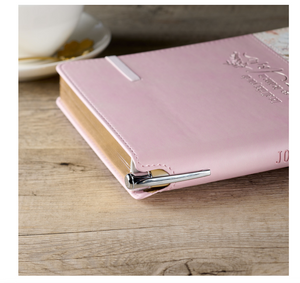 Done in Love Pink Floral Classic Journal with Elastic Closure and Pen Holder - 1 Corinthians 16:14