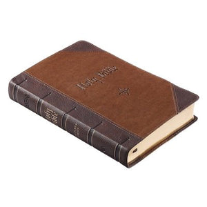 KJV Large-Print Bible—imitation leather, brown/dark brown