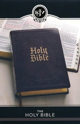 Antiqued Dark Brown Faux Leather Giant Print Full-size King James Version Bible with Thumb Index
