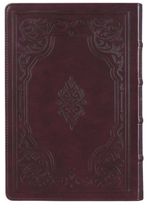 Antiqued Dark Brown Faux Leather Giant Print Full-size King James Version Bible with Thumb Index