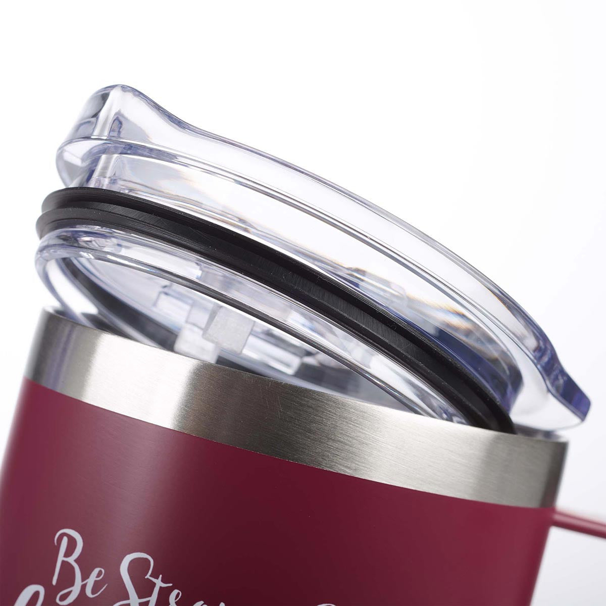 Be Strong & Courageous Very Berry Camp-style Stainless Steel Mug - Joshua 1:9