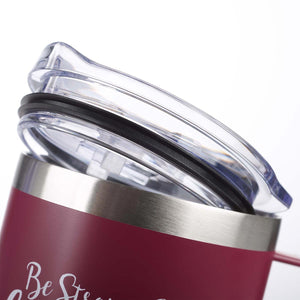 Be Strong & Courageous Very Berry Camp-style Stainless Steel Mug - Joshua 1:9