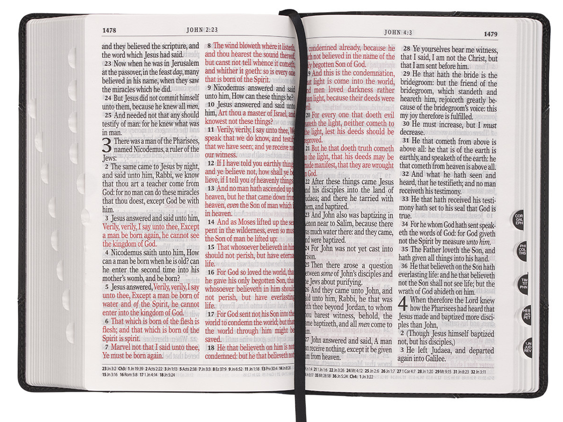 Black and Gray Two-tone Faux Leather Giant Print Standard-size Bible with Thumb Index