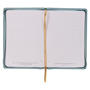 Walk By Faith Teal Floral Faux Leather Classic Journal with Zippered Closure - 2 Corinthians 5:7